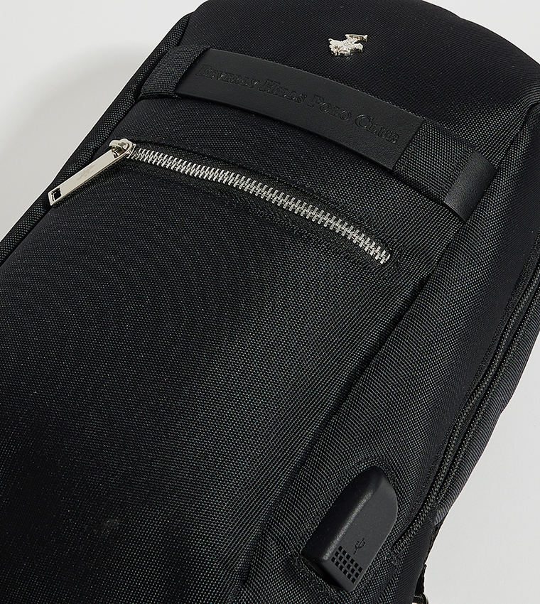 Logo Detail Zippered Backpack