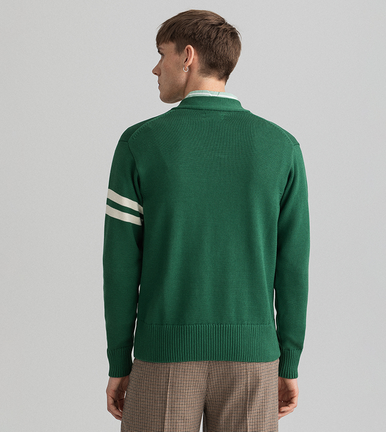 Collegiate V-Neck Long Sleeves Sweater