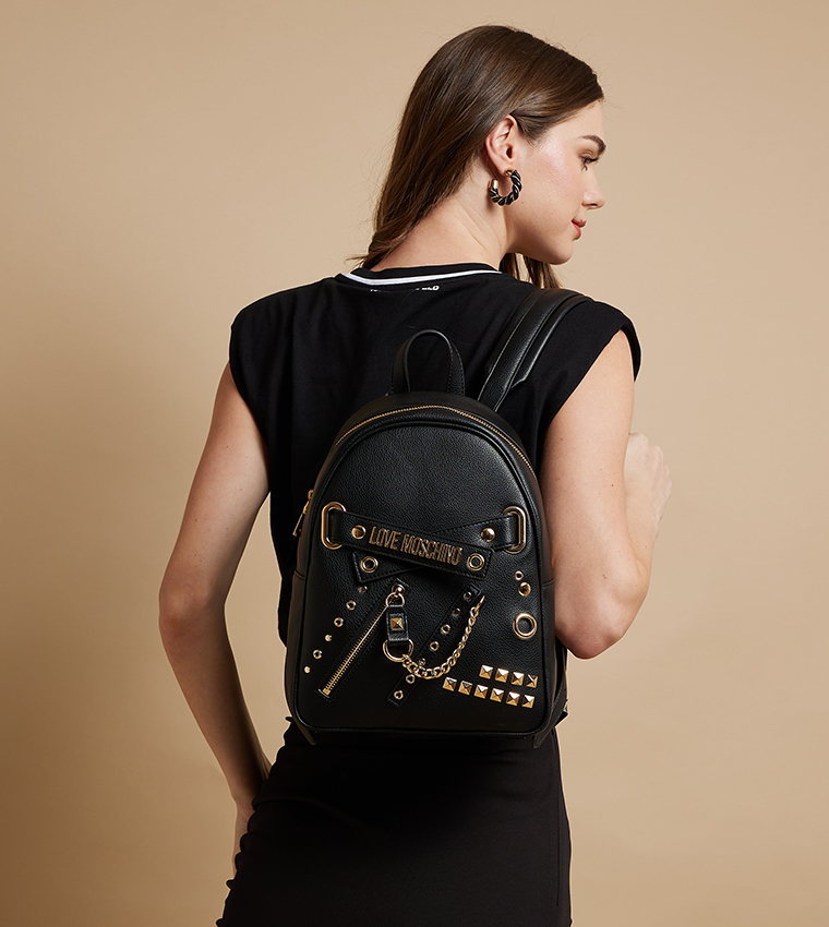 Moschino studded backpack sale