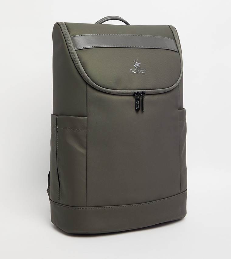 Logo Metal Zippered Backpack
