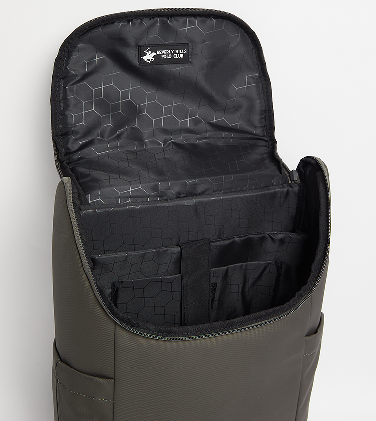 Logo Metal Zippered Backpack
