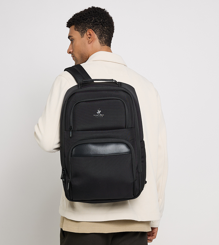 Logo Metal Zippered Backpack