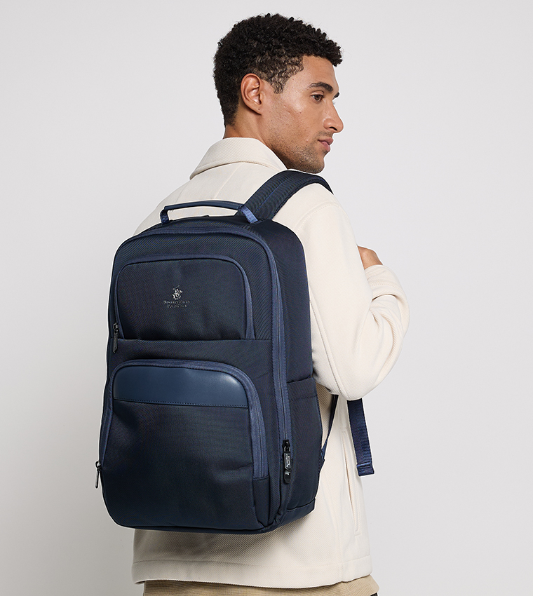 Logo Metal Zippered Backpack