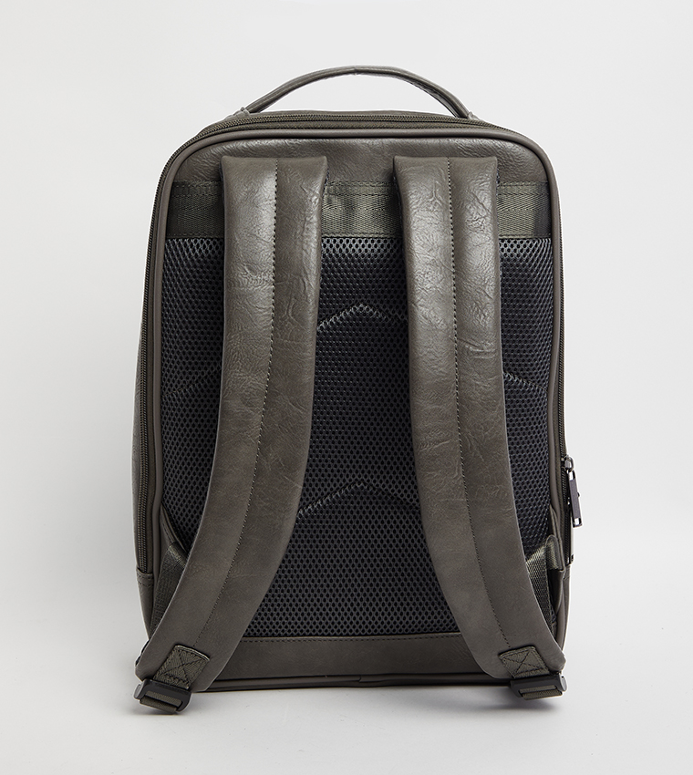 Logo Metal Zippered Backpack