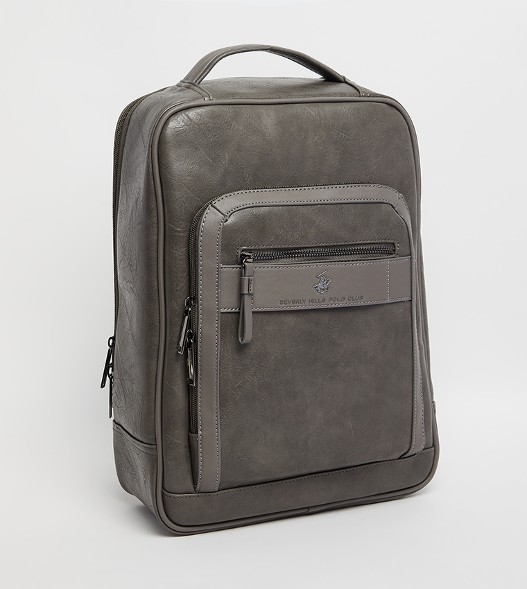Logo Metal Zippered Backpack