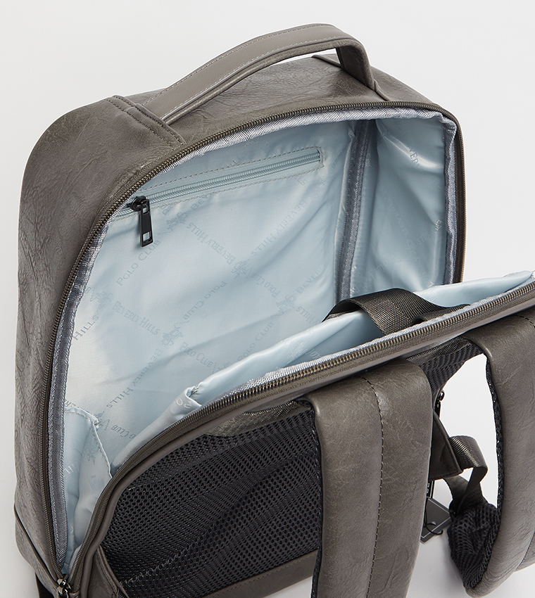 Logo Metal Zippered Backpack