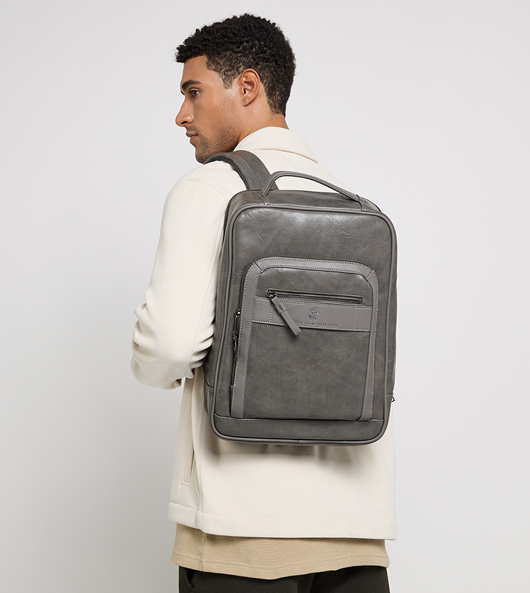 Logo Metal Zippered Backpack