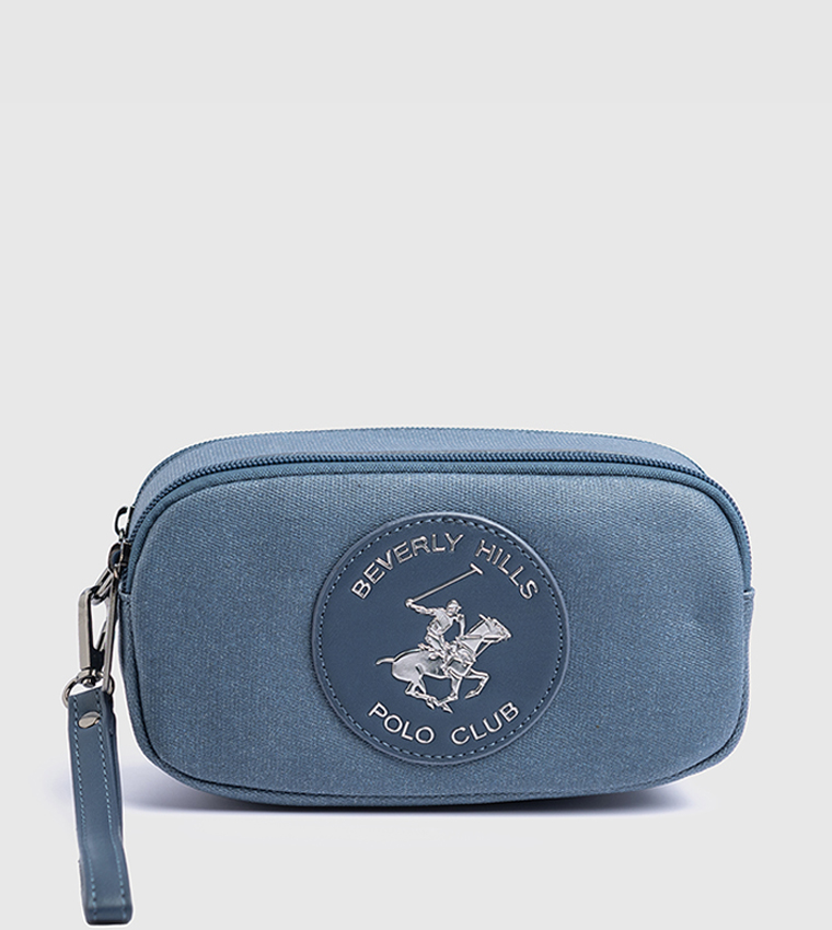 Logo Appliqued Zippered Travel Pouch