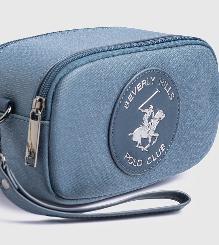 Logo Appliqued Zippered Travel Pouch
