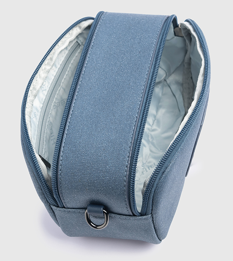 Logo Appliqued Zippered Travel Pouch