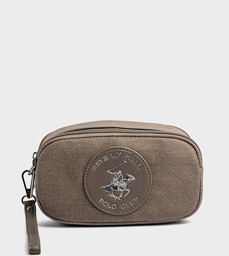 Logo Appliqued Zippered Travel Pouch