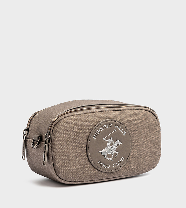 Logo Appliqued Zippered Travel Pouch