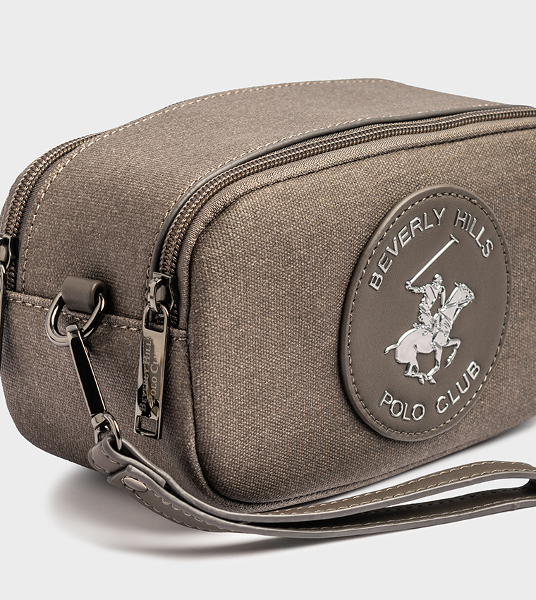 Logo Appliqued Zippered Travel Pouch