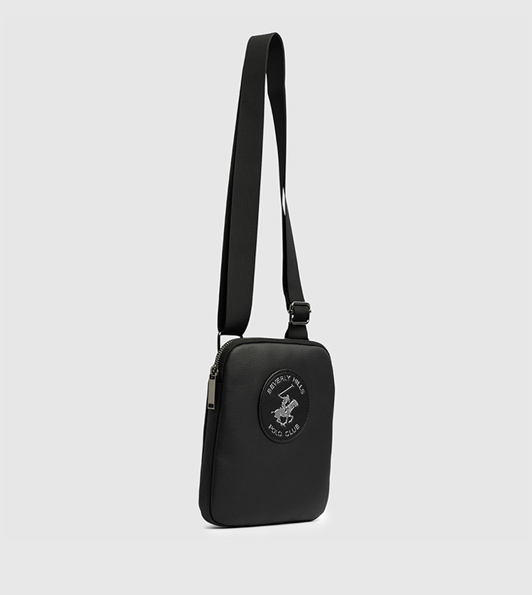 Logo Appliqued Zippered Sling Bag