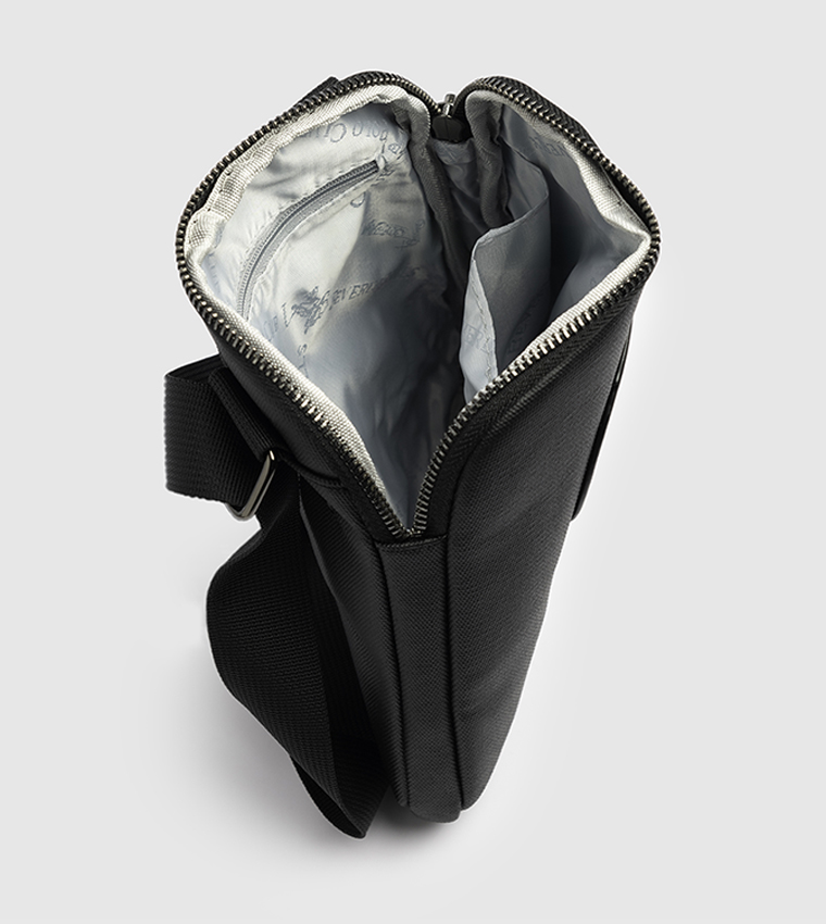 Logo Appliqued Zippered Sling Bag