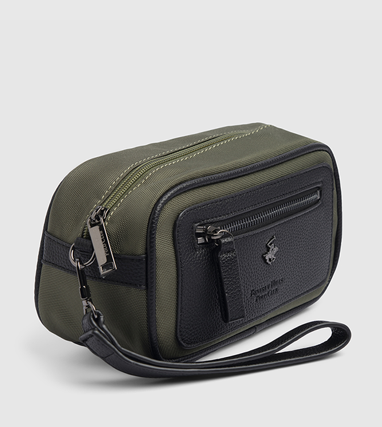 Logo Detail Zippered Travel Pouch