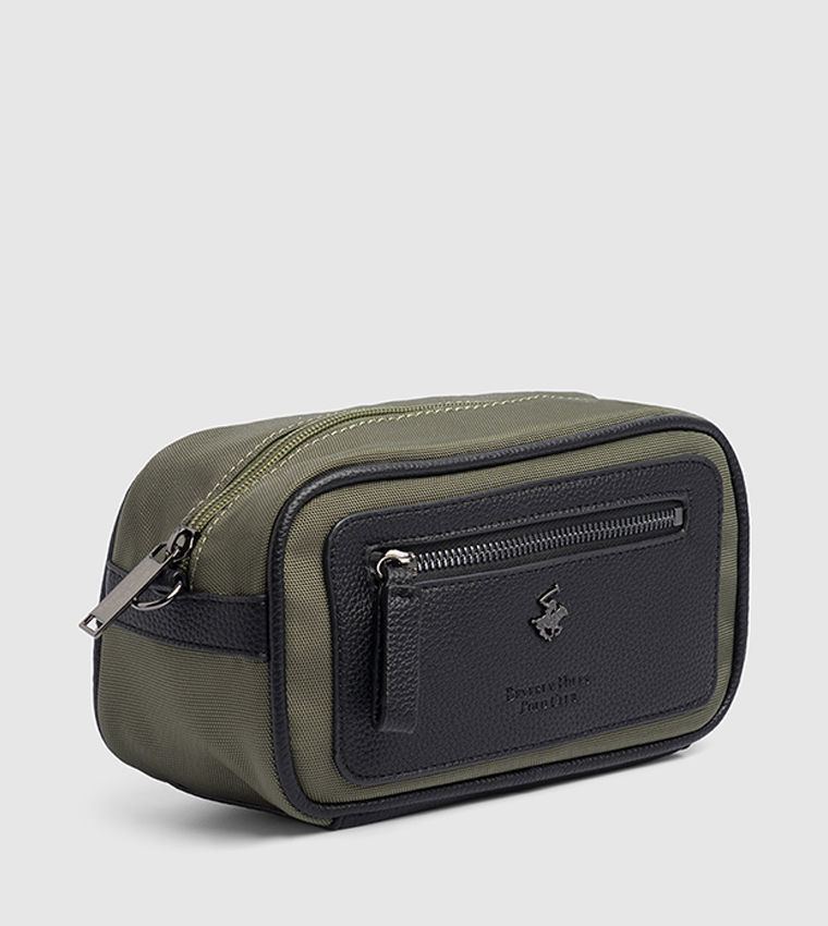 Logo Detail Zippered Travel Pouch