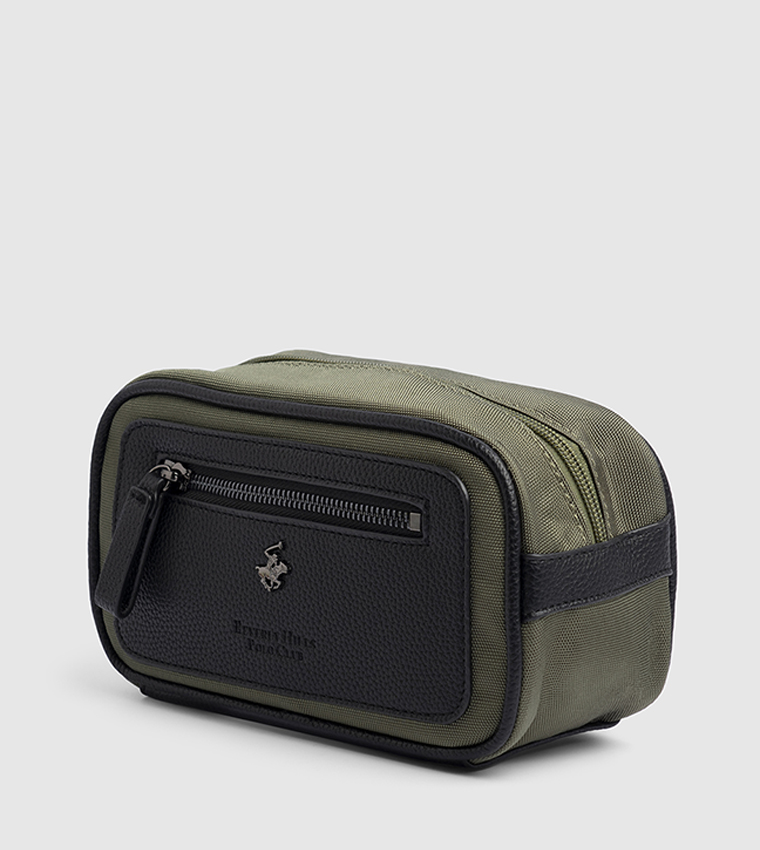 Logo Detail Zippered Travel Pouch