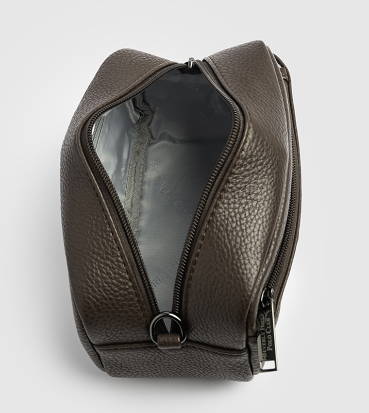 Logo Detail Zippered Travel Pouch