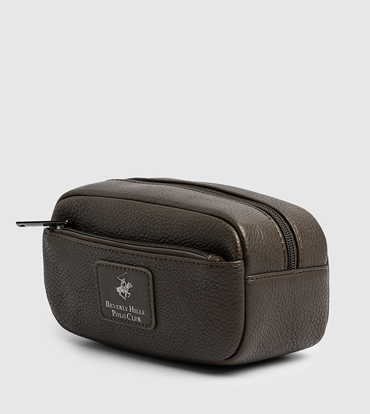 Logo Detail Zippered Travel Pouch