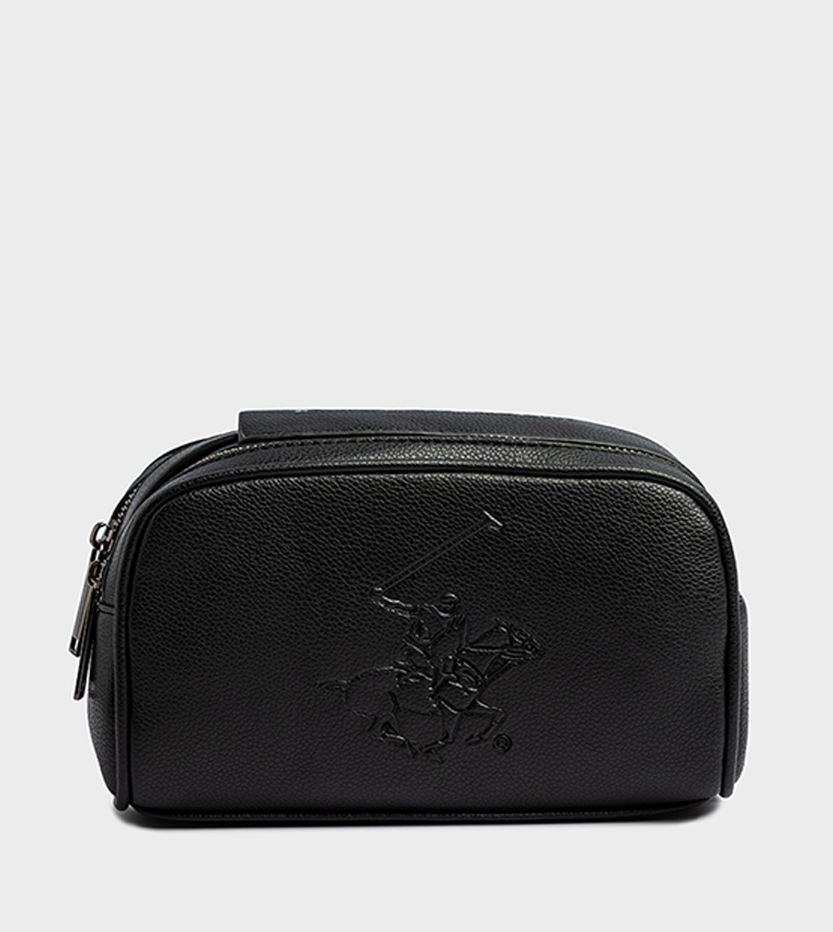 Logo Debossed Zippered Travel Pouch