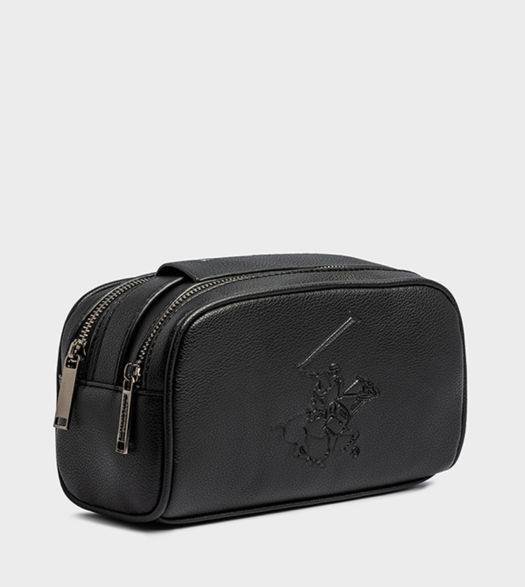 Logo Debossed Zippered Travel Pouch