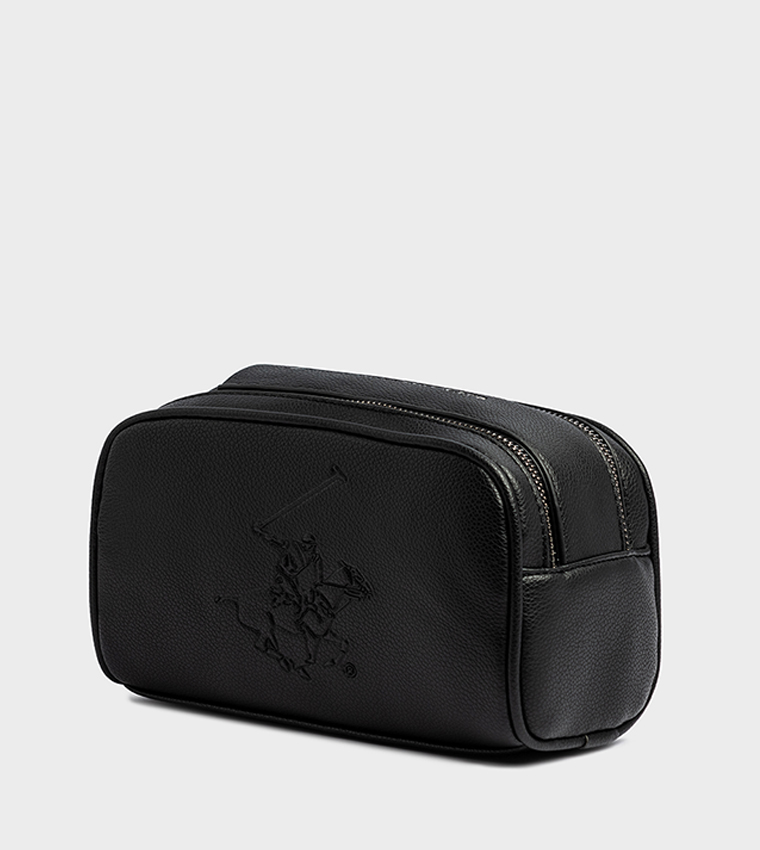 Logo Debossed Zippered Travel Pouch
