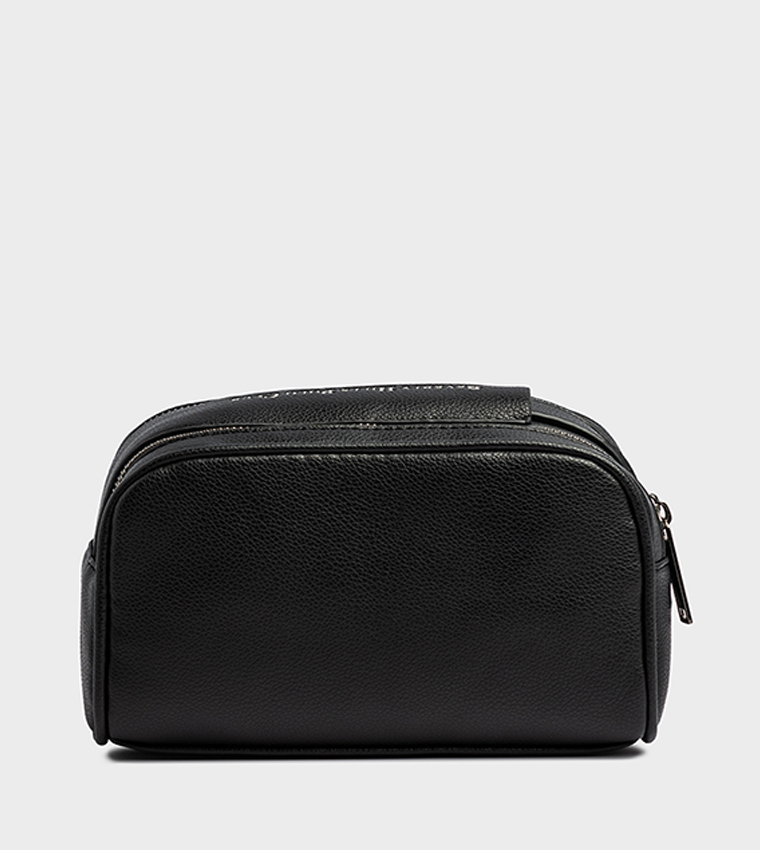 Logo Debossed Zippered Travel Pouch