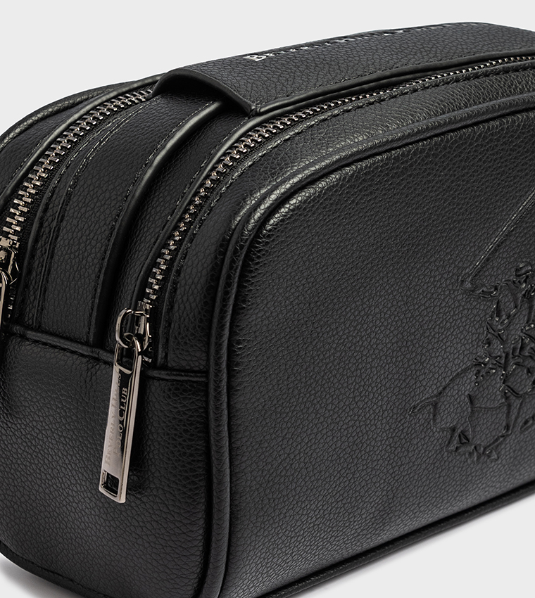 Logo Debossed Zippered Travel Pouch