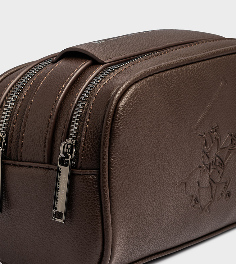 Logo Debossed Zippered Travel Pouch