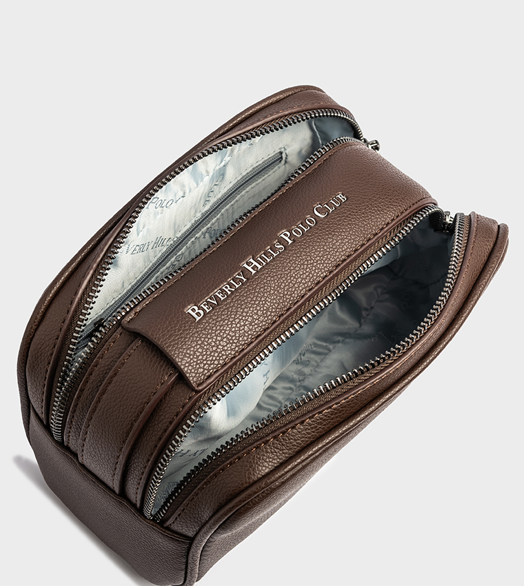 Logo Debossed Zippered Travel Pouch