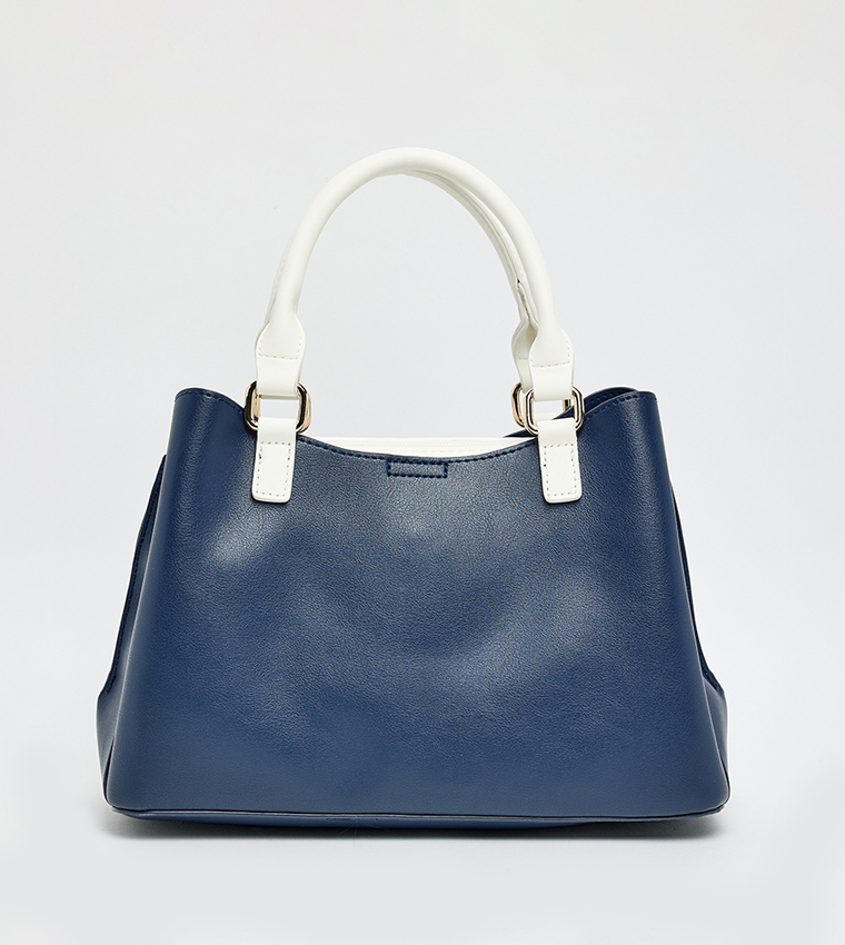 Color Block Satchel Bag