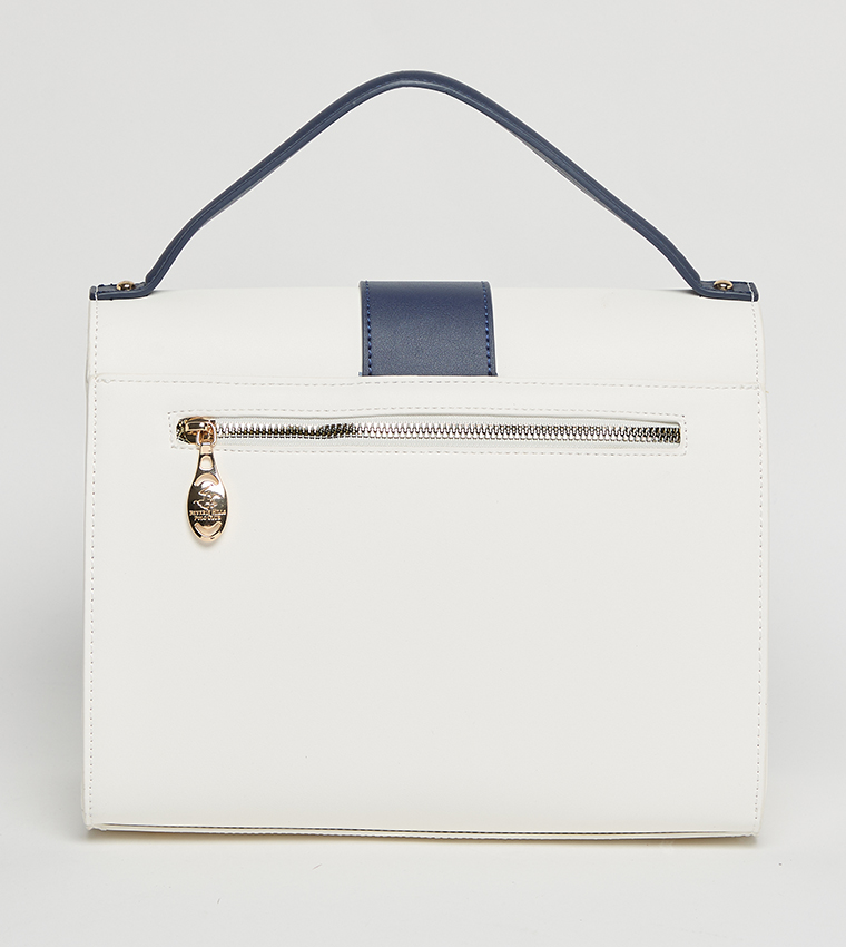 Contrast Detail Top Handle Bag