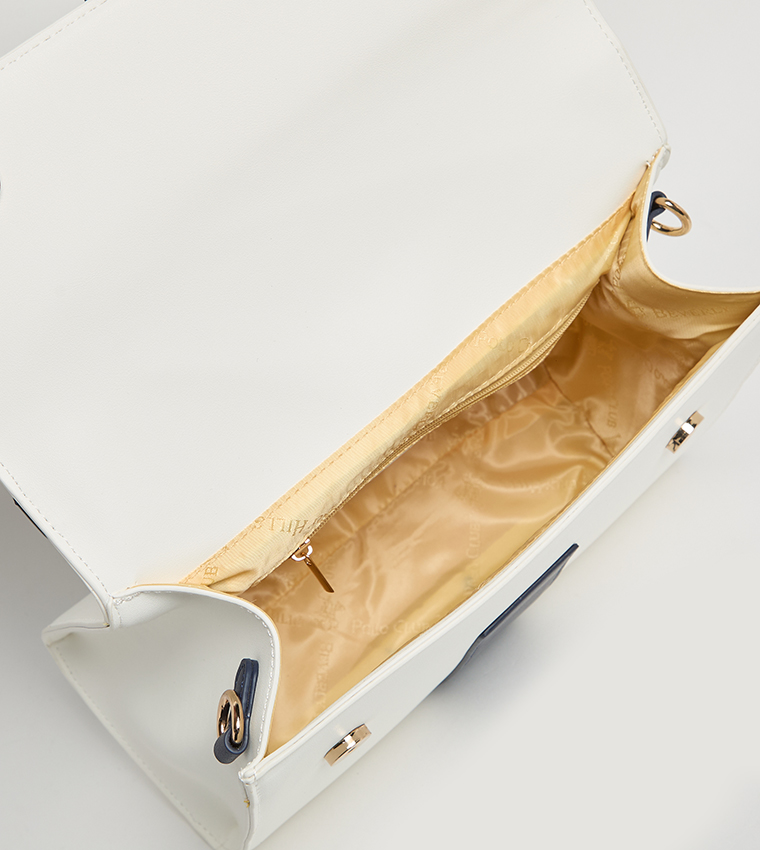 Contrast Detail Top Handle Bag