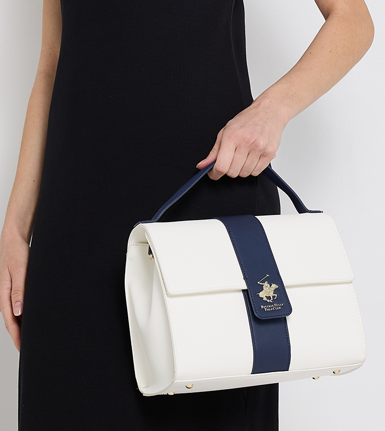 Contrast Detail Top Handle Bag