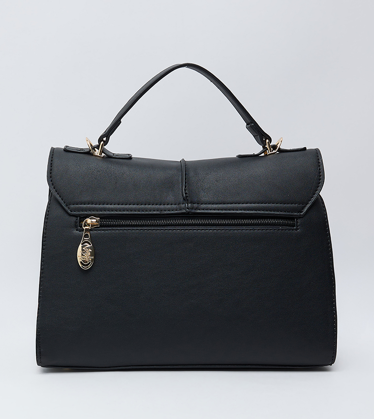 Textured  Top Handle Bag