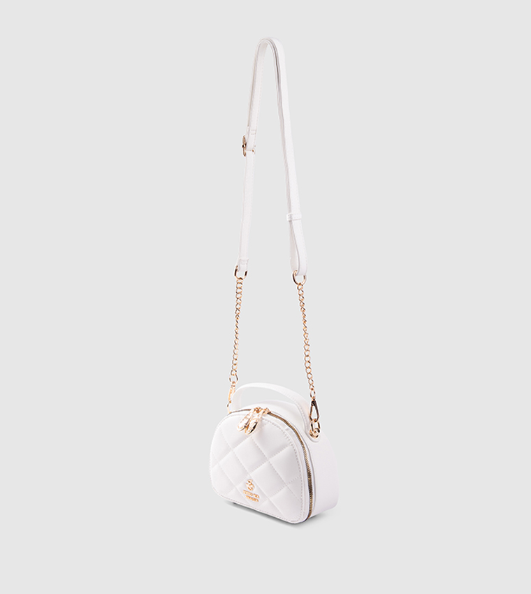 Buy Beverly Hills Polo Club Quilted Logo Detail Handheld Bag In White ...