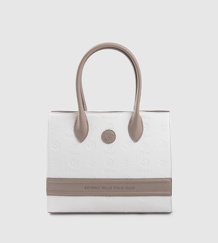 Logo Detail Zippered Tote Bag