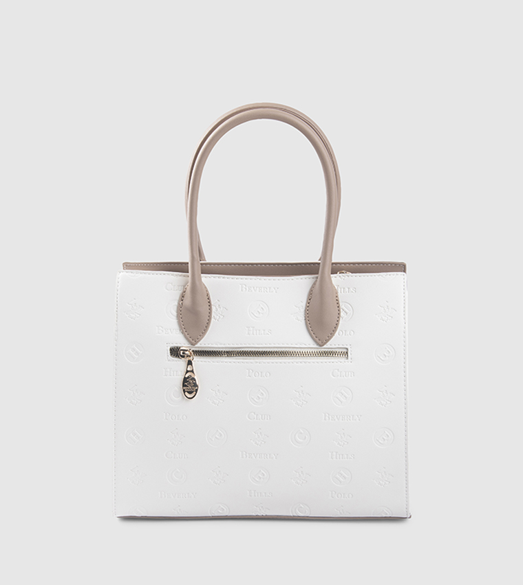 Logo Detail Zippered Tote Bag