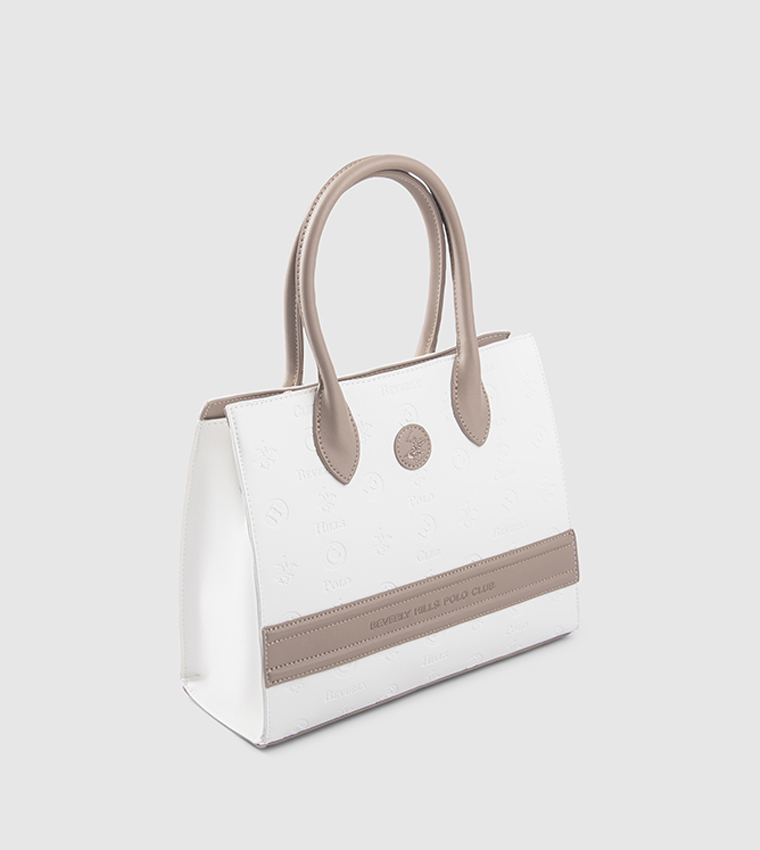 Logo Detail Zippered Tote Bag