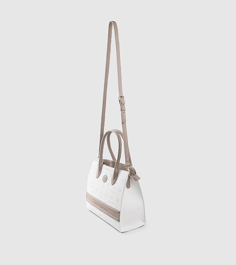 Logo Detail Zippered Tote Bag