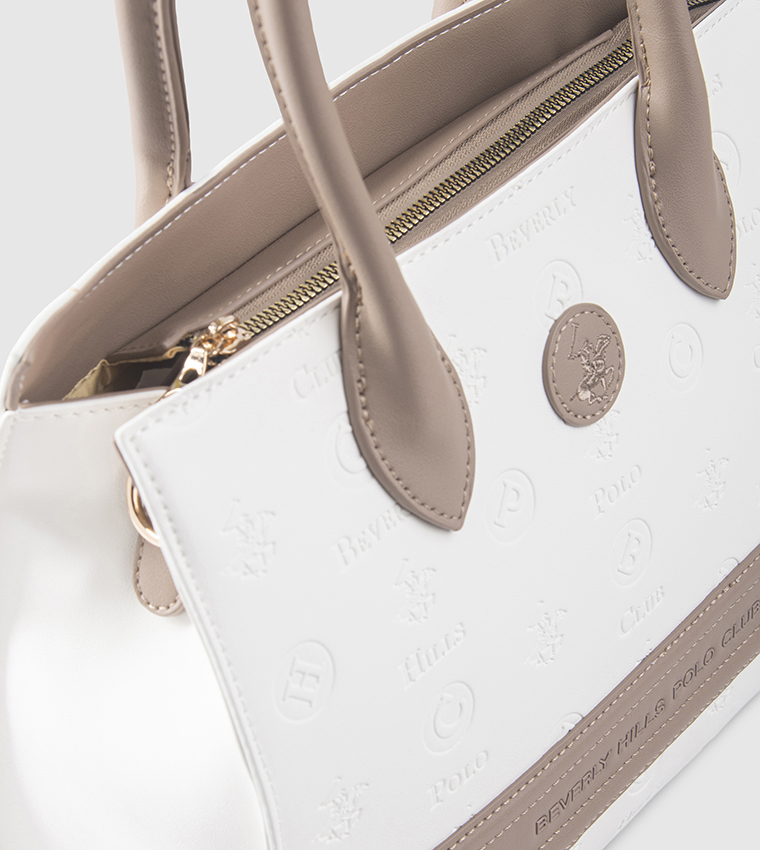 Logo Detail Zippered Tote Bag
