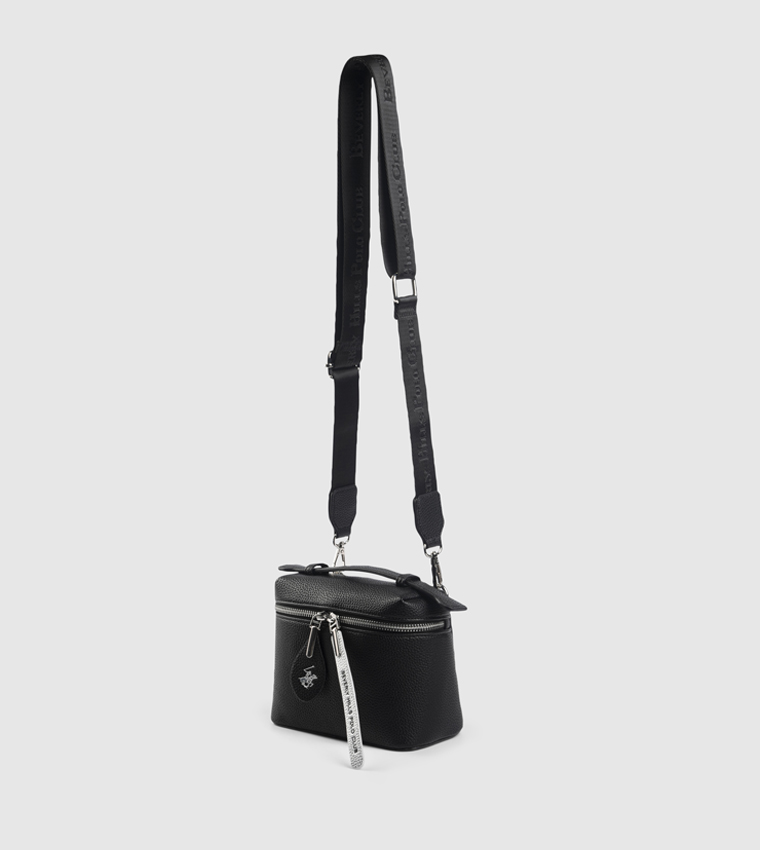 Textured Zippered Top Handle Bag