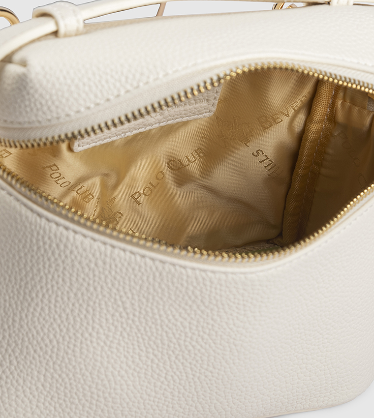 Textured Zippered Top Handle Bag