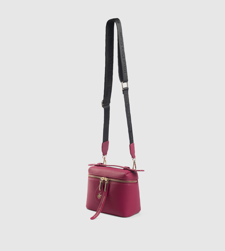 Textured Zippered Top Handle Bag