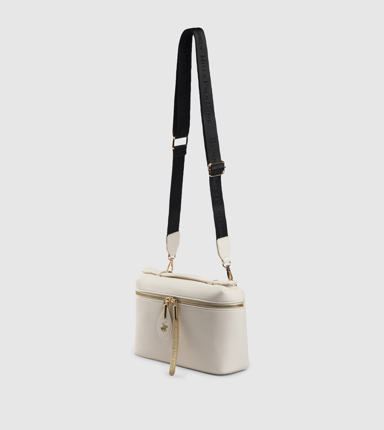 Textured Zippered Top Handle Bag