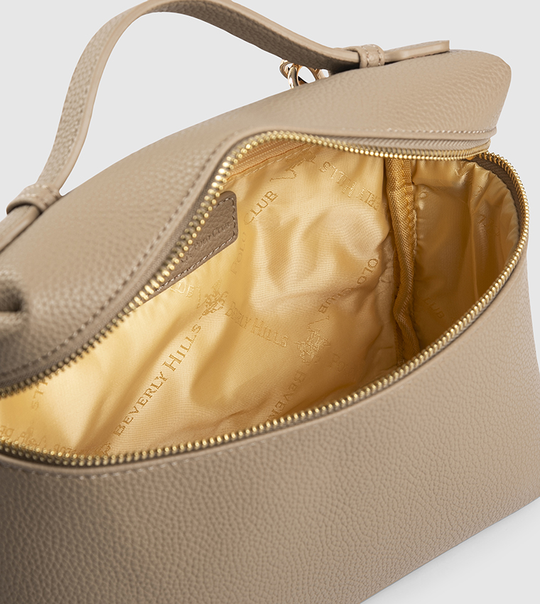 Textured Zippered Top Handle Bag