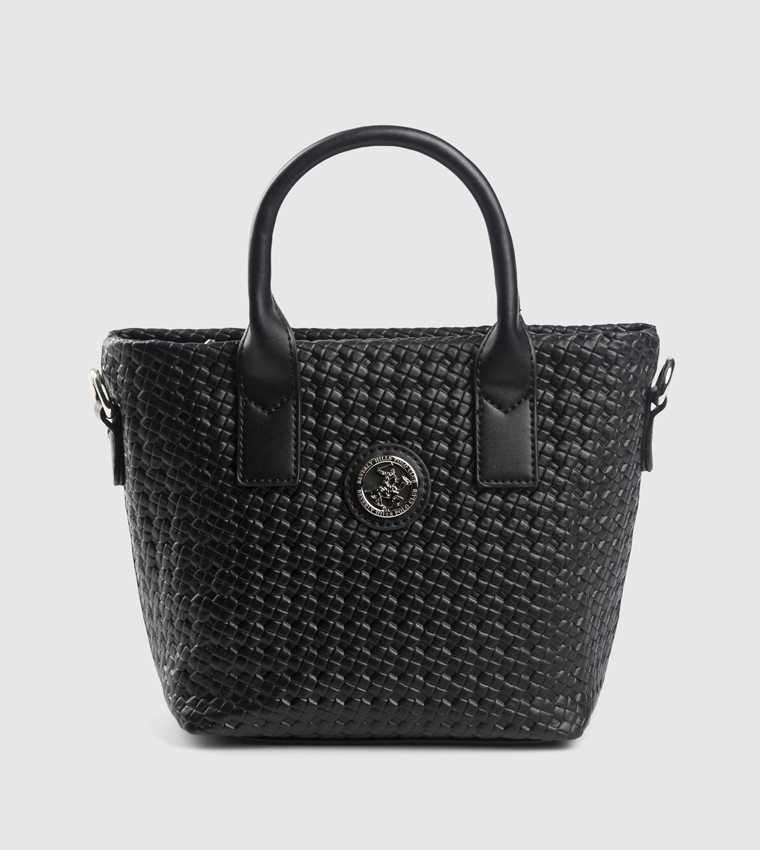 Woven Zippered Satchel Bag