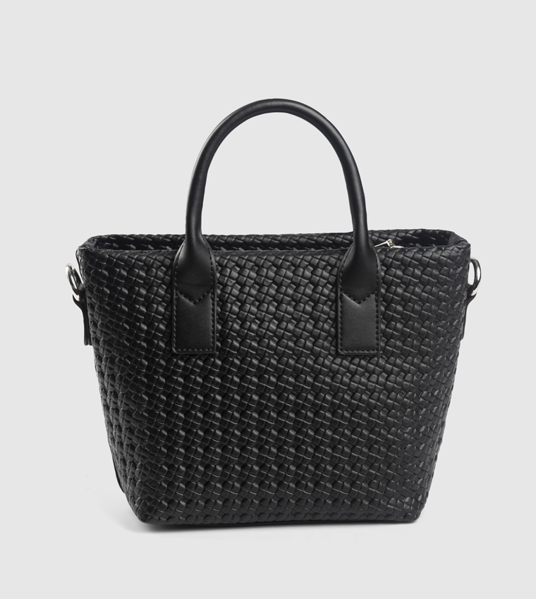 Woven Zippered Satchel Bag