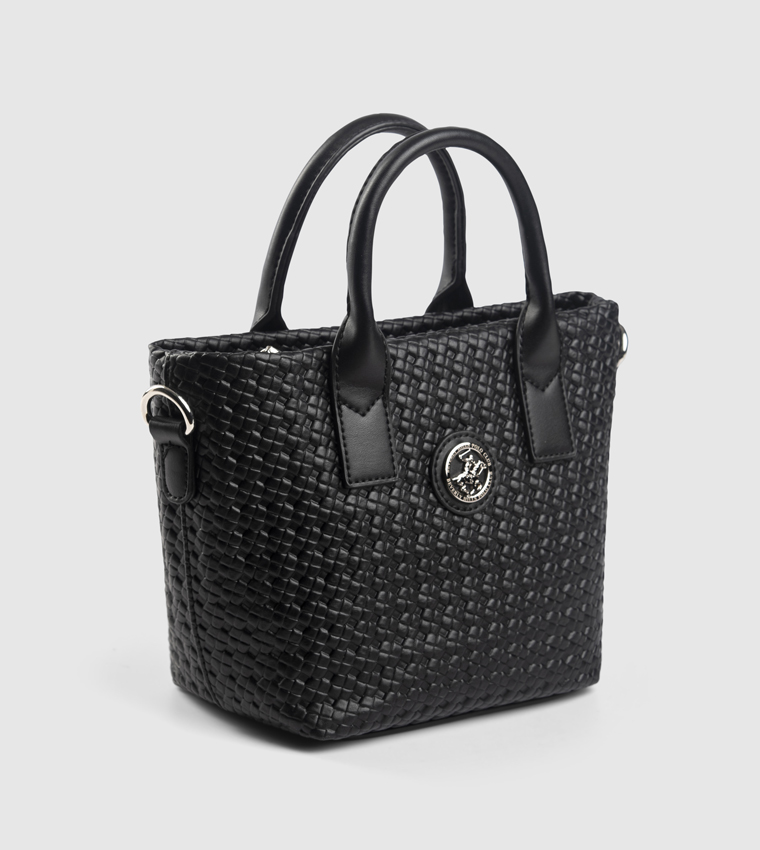 Woven Zippered Satchel Bag
